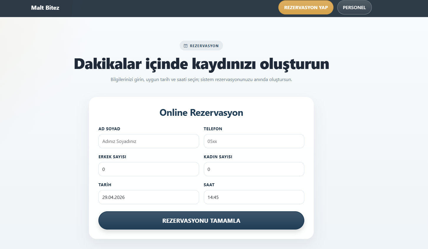Rezervasyon Sistemi